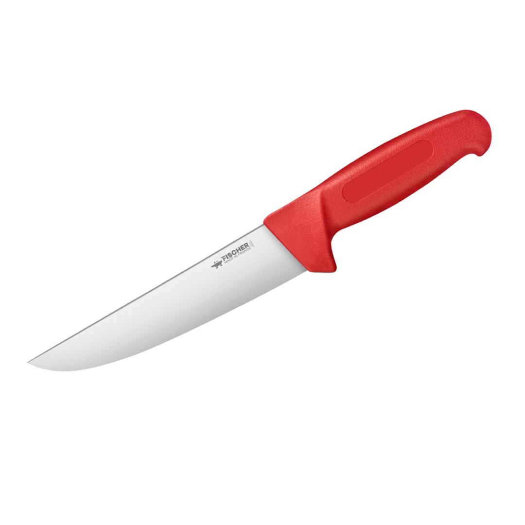 Butcher Knife 17cm Red Profinox Handle — Fischer France