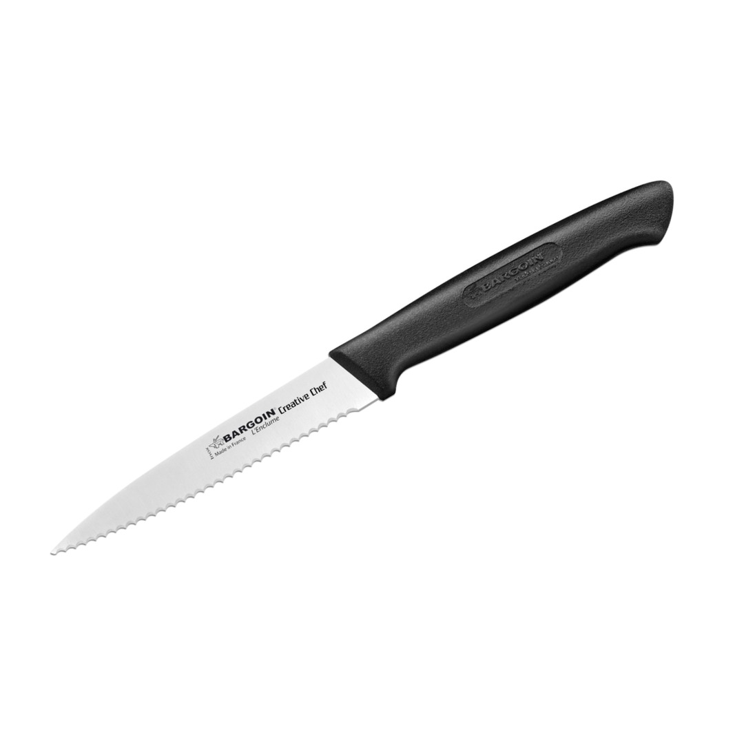Serrated Office Knife Black Handle 10cm — Fischer France