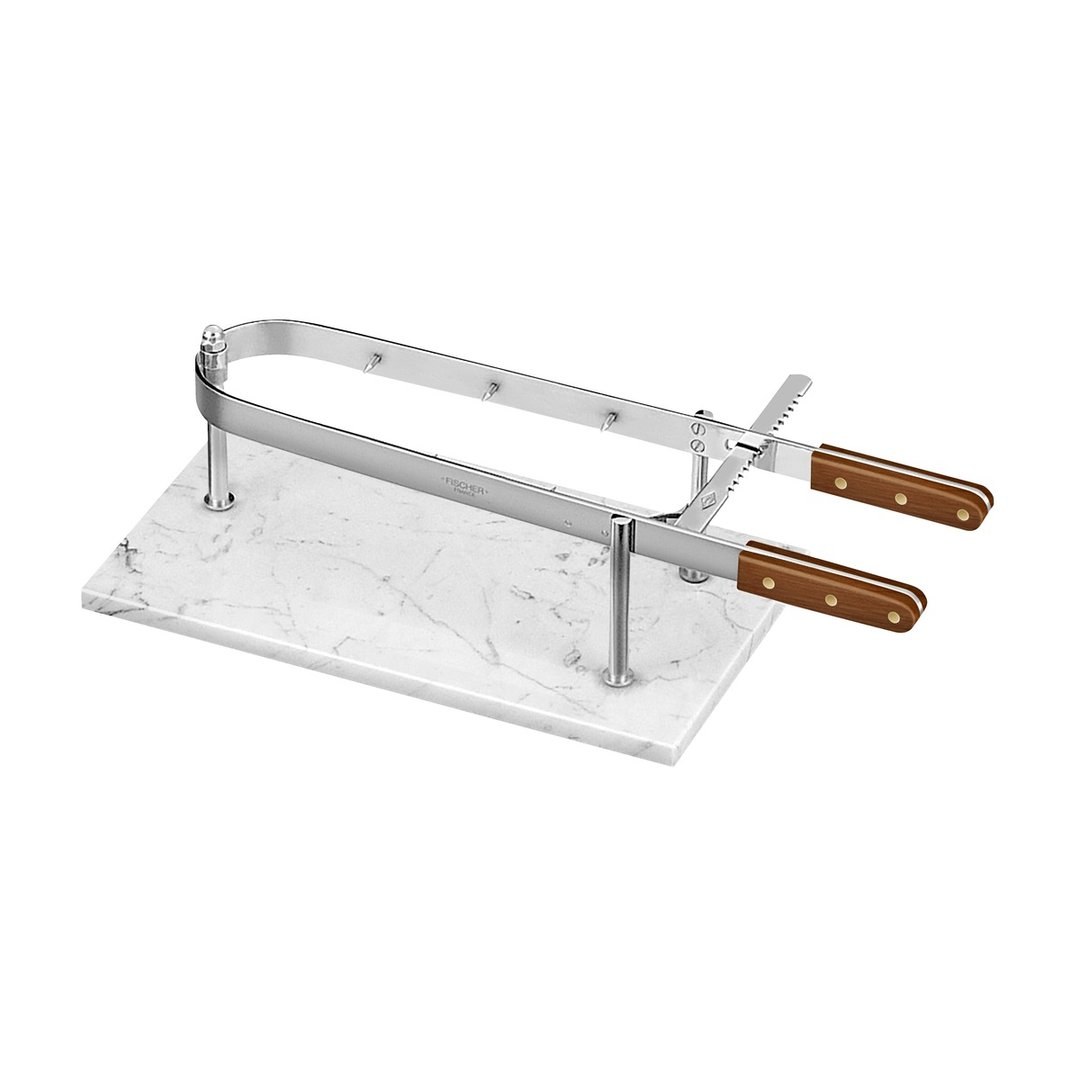 Stainless Steel Ham Holder with Marble Tray — Fischer France