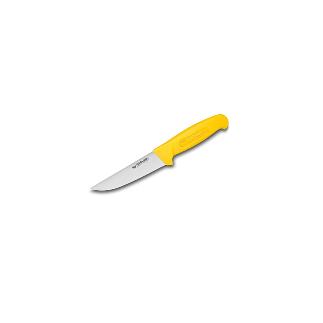 Butcher Knife 14cm Yellow Overmolded Handle — Fischer France