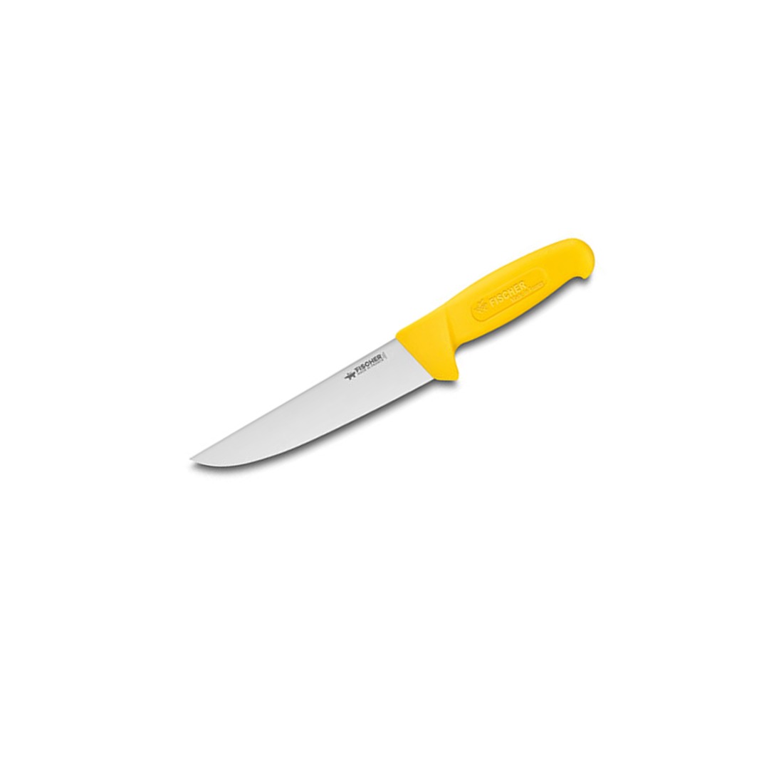 Sticking Knife 17 cm Yellow Overmolded Handle — Fischer France