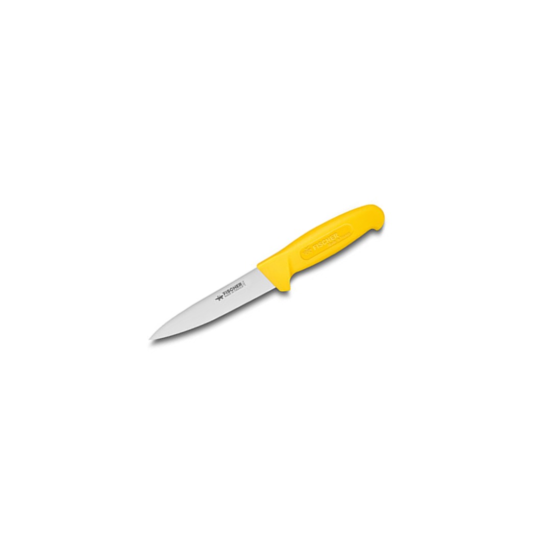 Overmolded Sticking Knife 14cm Yellow Handle — Fischer France