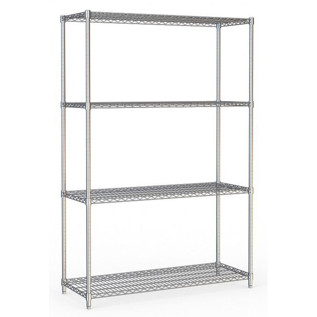 4-Tier Chrome Wire Shelving Unit 90x45x180cm — IPEC