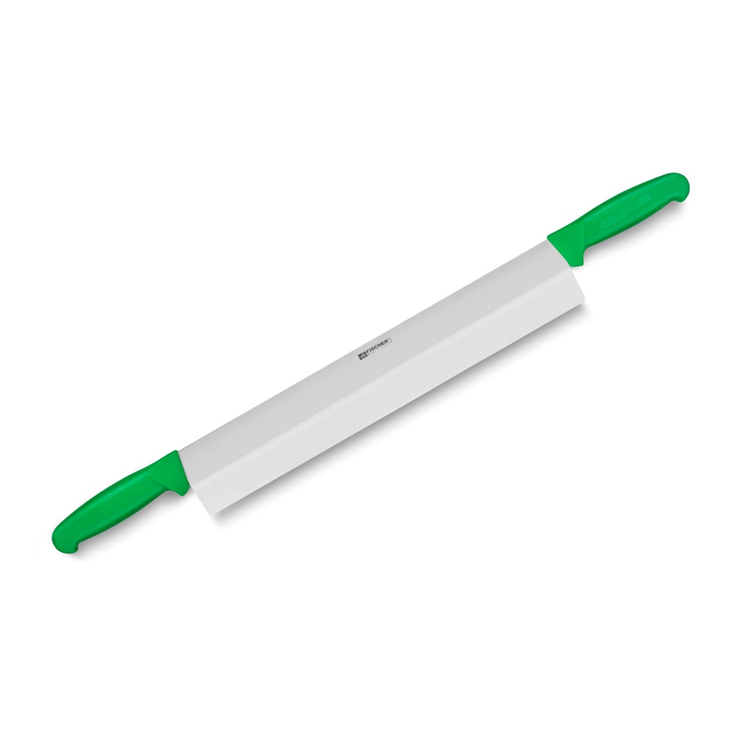 Two-Handle Cheese Knife 40cm Green Handle — Fischer France