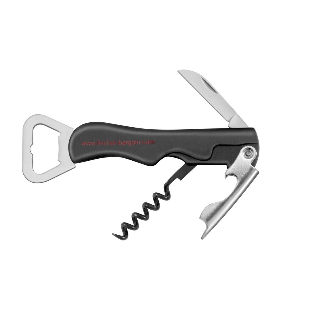 4-Piece Waiter's Corkscrew Set Black — Fischer France