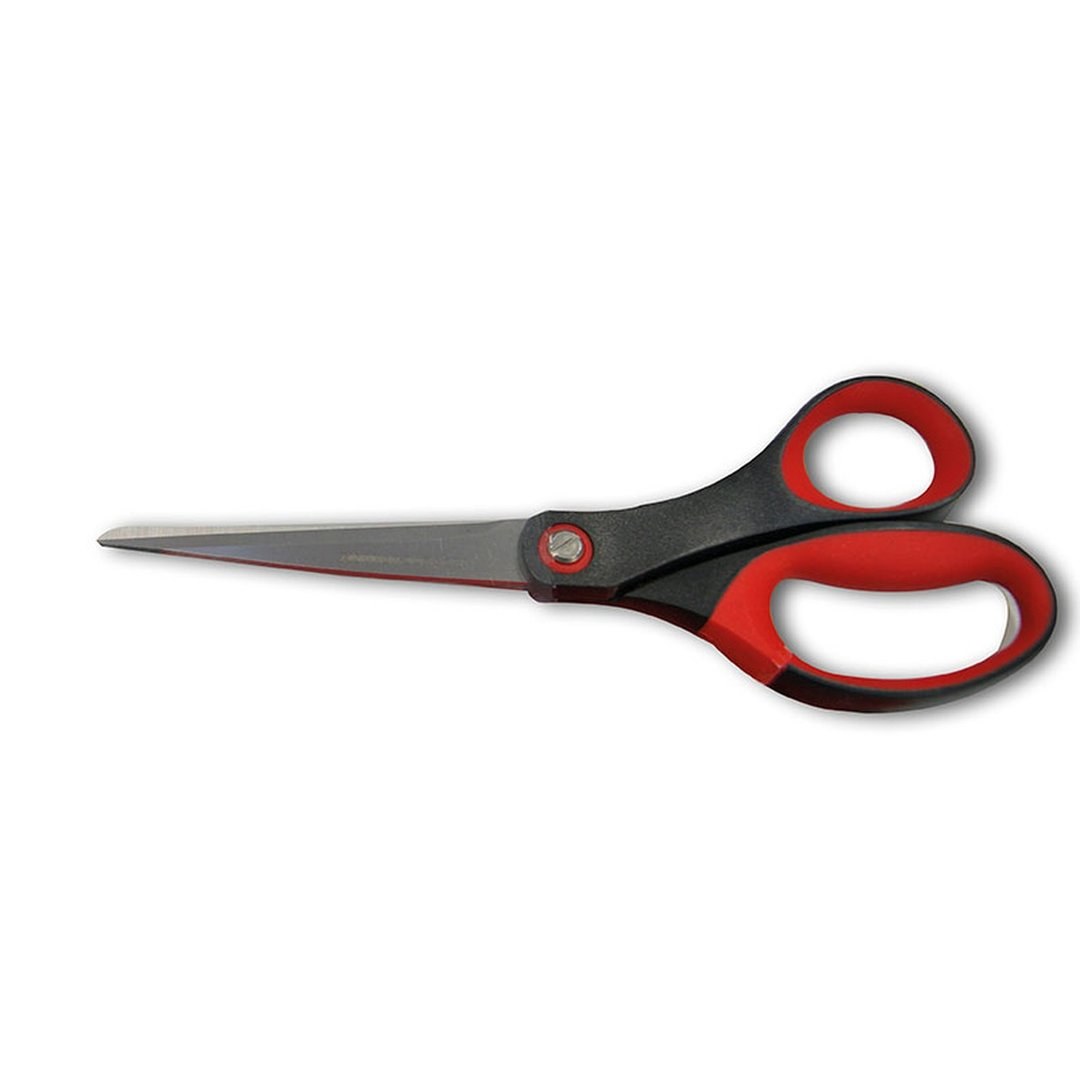 Stainless Steel Scissors 21 cm Soft Red Handle — Fischer France
