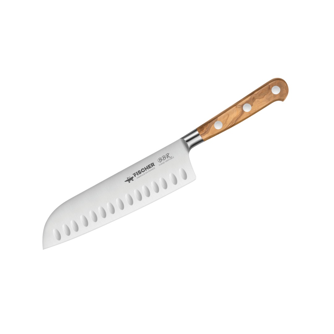 Santoku Knife 18cm Wood Handle — Fischer France