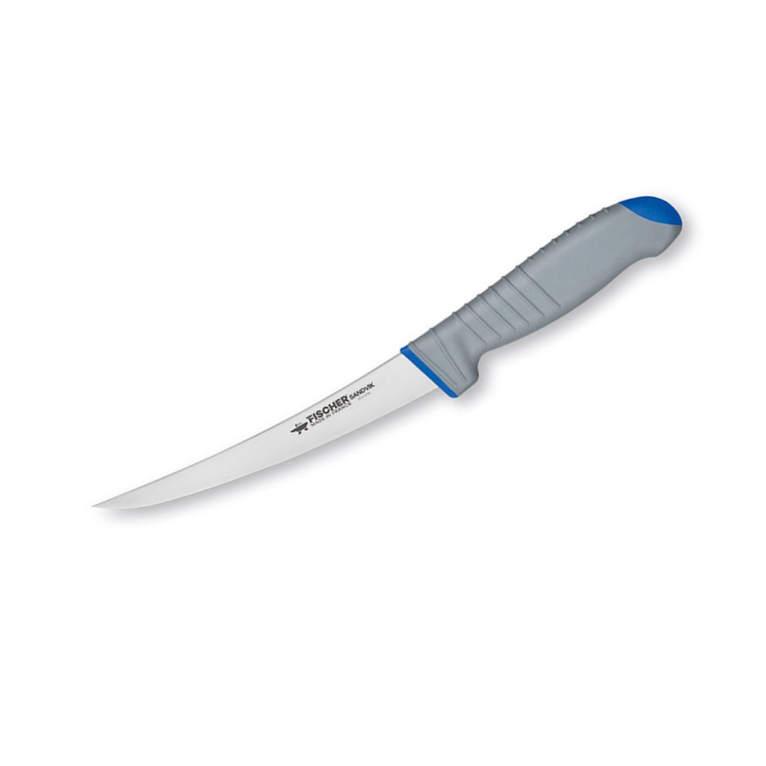 Semi-Flexible Boning Knife 15cm Blue Bi-Material Handle — Fischer France