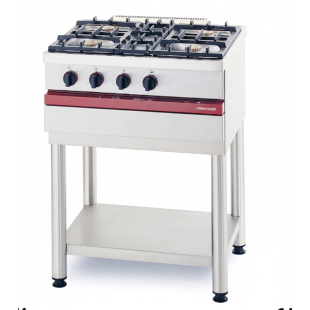 4-burner gas top.