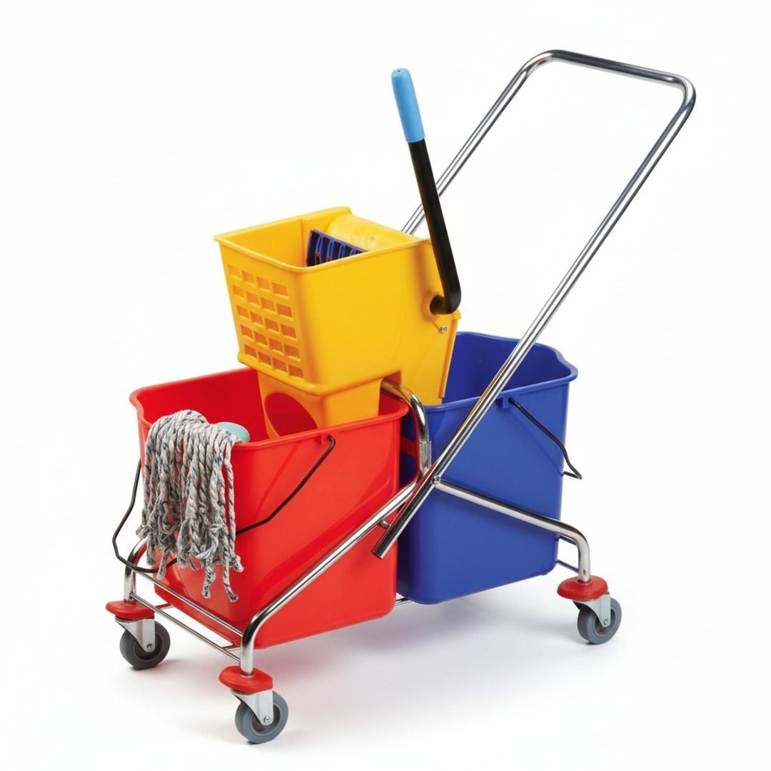 Clean Bucket Trolley 2x25L, Steel and Plastic — TKF France