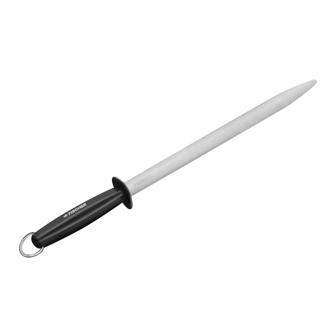 Oval Honing Steel 30cm Black Handle — Fischer France