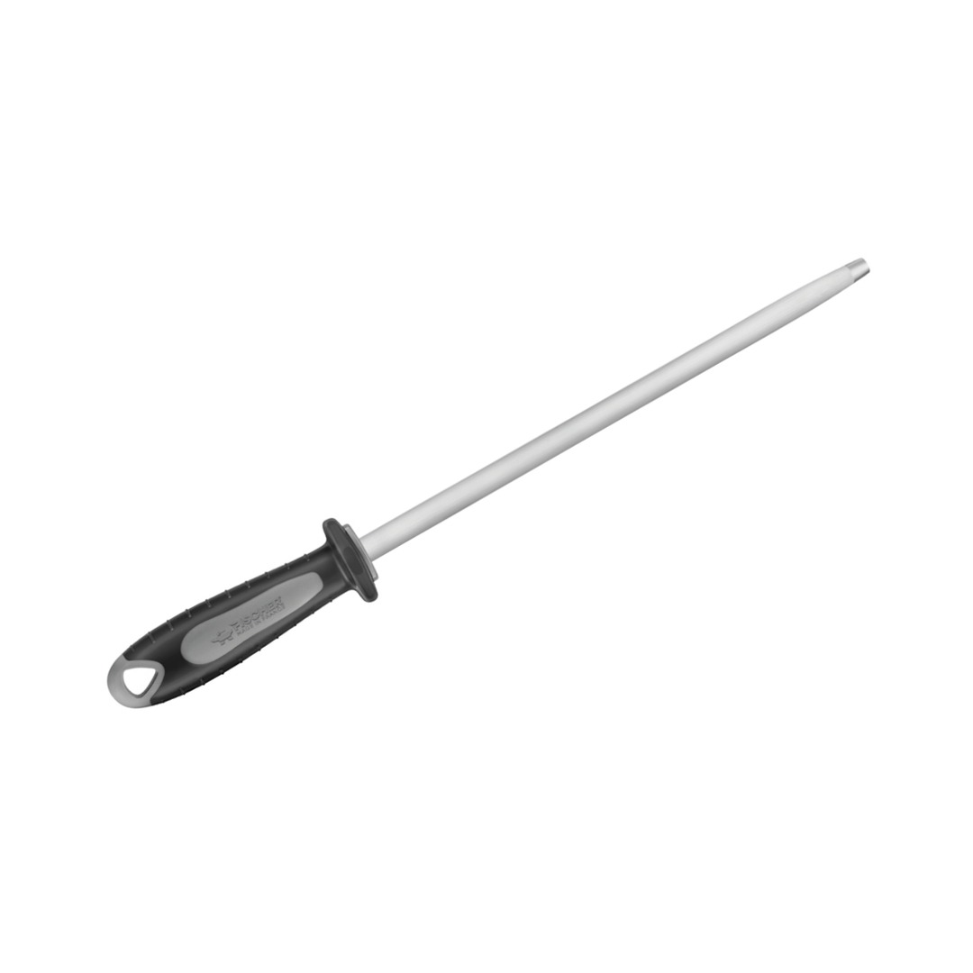 Round Sharpening Steel 30 cm Black Handle — Fischer France