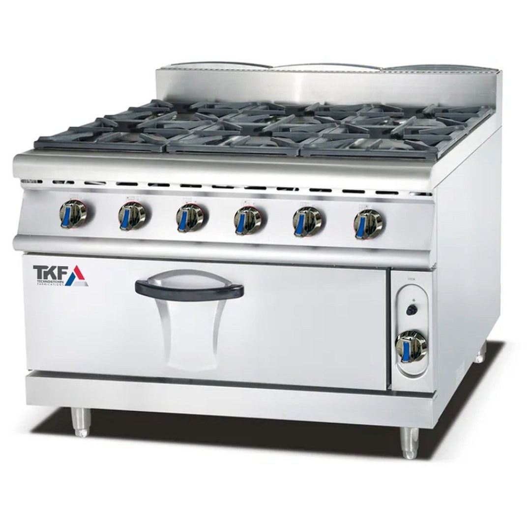 6-Burner Gas Range with Maxi Oven, 120x90cm — TKF France