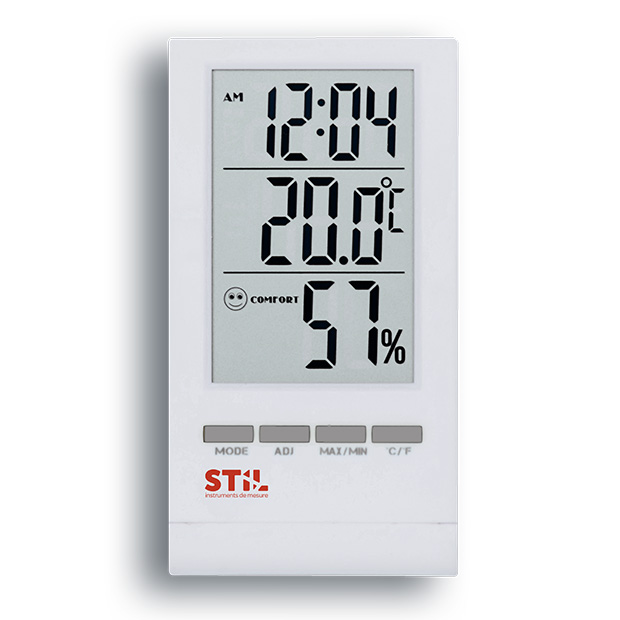 Digital Thermometer and Hygrometer with Clock — Fischer France