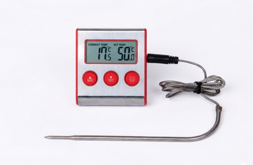 Digital Timer and Thermometer with Wire Probe